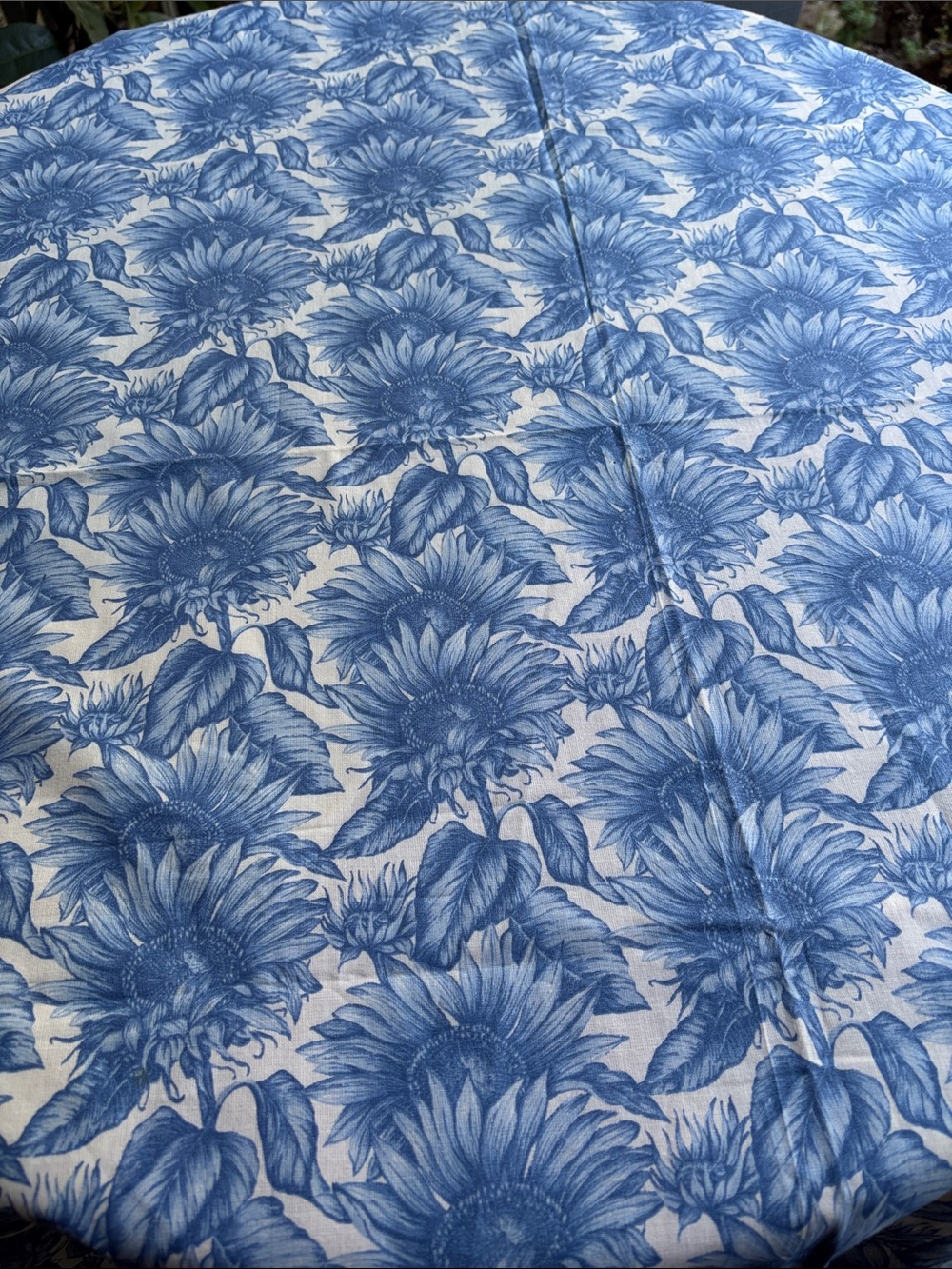 Blue Sunflower Cotton Tablecloth - French Country